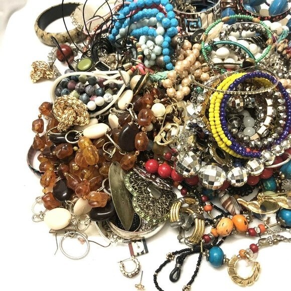 Mystery Jewelry Lot Bag 1 lb Vintage To Now Repair Craft Junk Broken ..