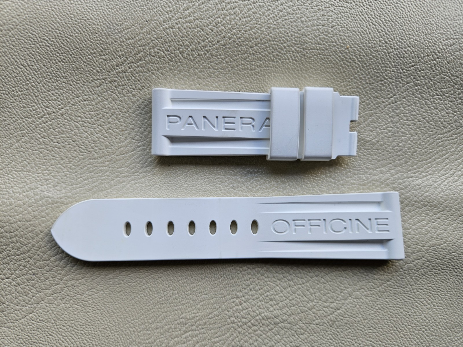 Officine Panerai Rubber Strap White 24mm-22mm Authentic OEM MXE0BRMX