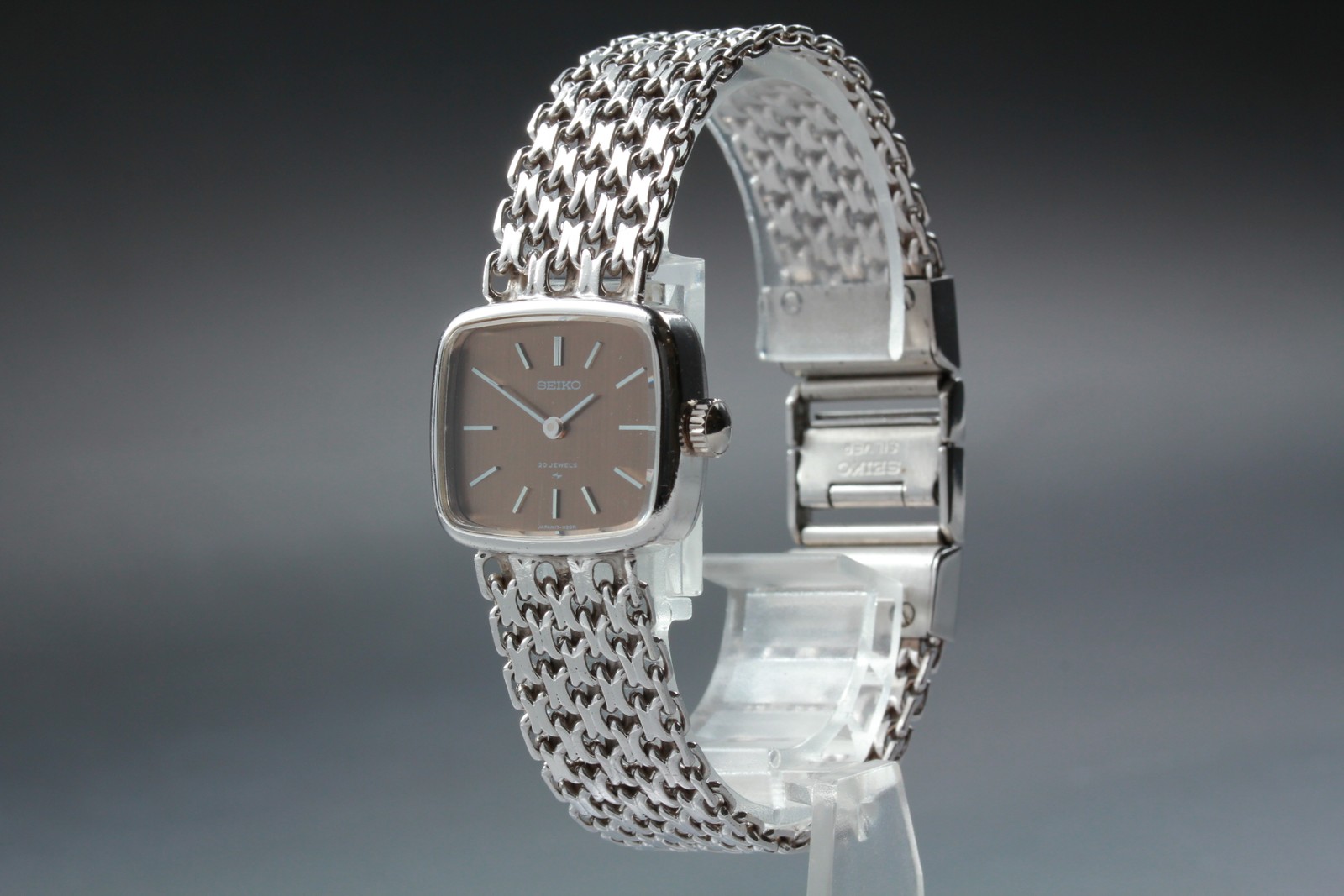 Vintage 1974 N MINT Seiko Bracelet 17-3360 20J Silver 885 Womens Watch JAPAN