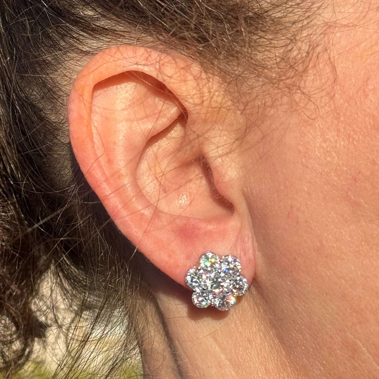 Honeycomb 925 Sterling Silver 7.60 CTW VVS D Moissanite Earrings Pass Test 15MM