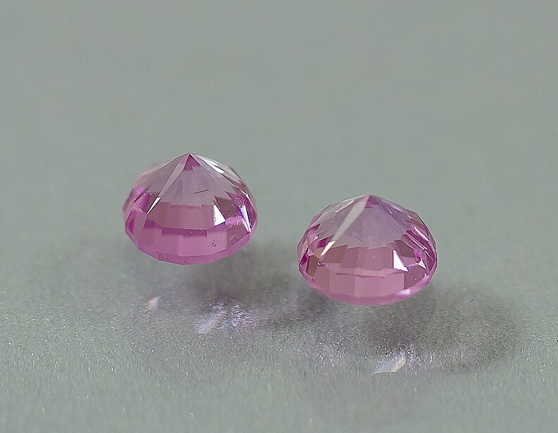 Pink Spinel. Matched Pair. Lab Created. 8 mm. 6.60 cts. Barion Cut. Awesome…