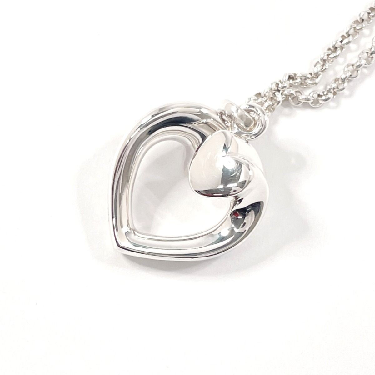 Georg Jensen 2002 Year Pendant Heart Necklace Sterling Silver 925 JDM Vintage