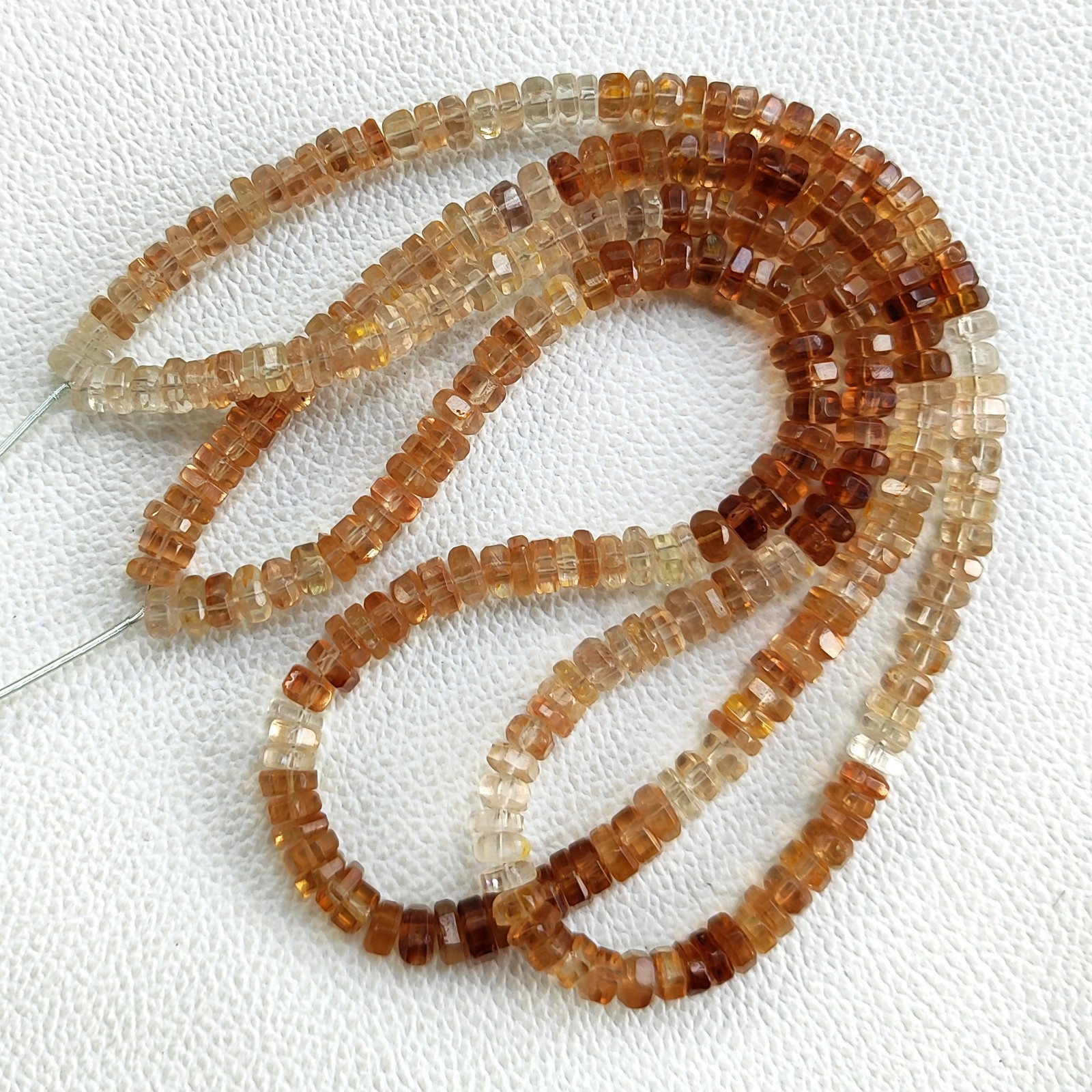 Natural Brazil Imperial Topaz 5mm Faceted Bolt Shape Beads 16″ Gem Strand