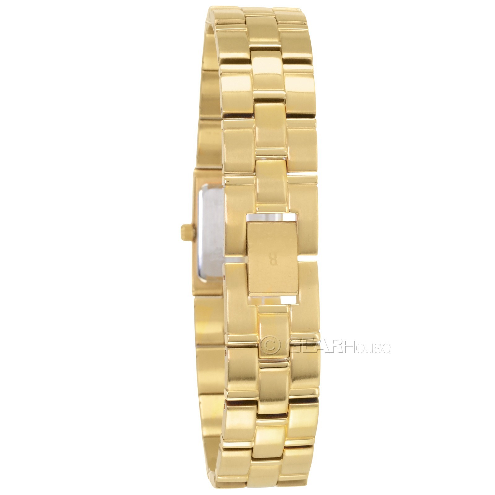 BULOVA Womens 12 Diamonds Dress Watch, White Dial, Gold Stainless Steel Band