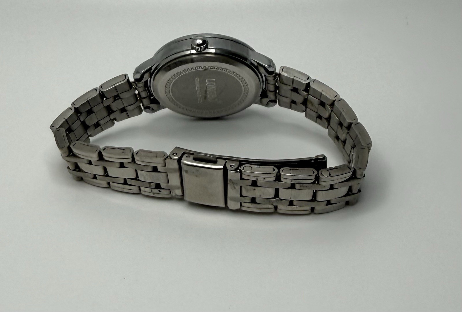LONGBO Quartz Silver Tone Bracelet Watch Silver/Blue Dial Baton Markers