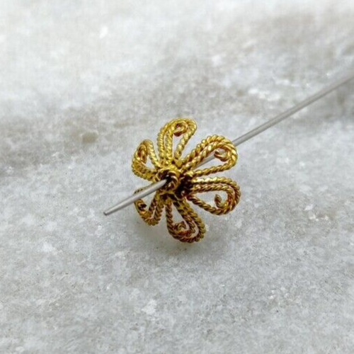 4x10mm 18K gold bead caps, flower shape bead cap Finding Charm Jewelry