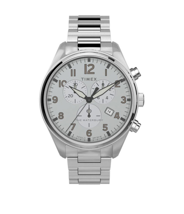 Timex Waterbury TW2T70400 Silver Chronograph Stainless Steel Men’s Watch 42mm