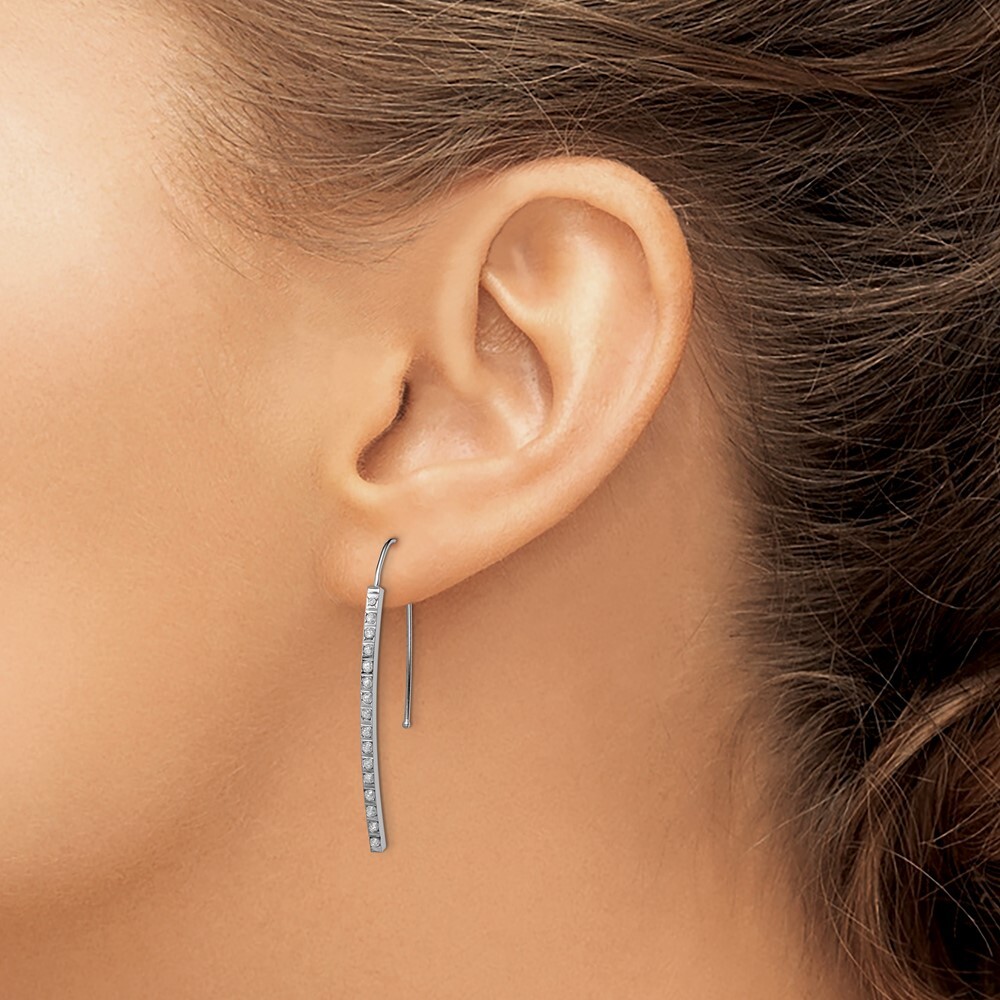 35.4mm 14K White Gold Diamond Fascination Earrings