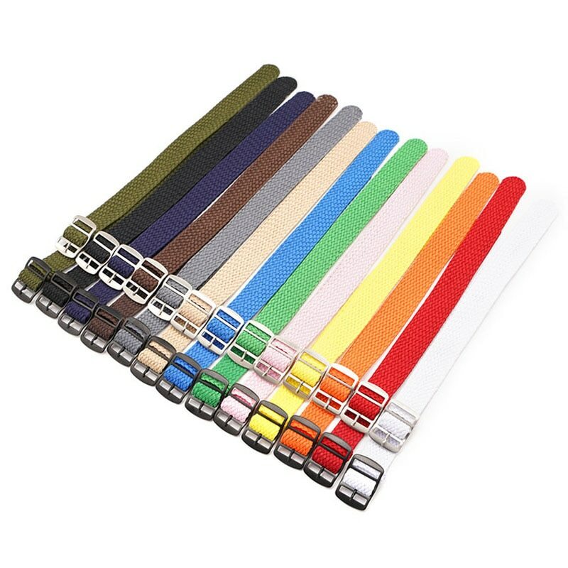 No-hole Nylon Strap 14mm 16 18 20 22mm Wristband Weave Fabric Canvas Watch Band