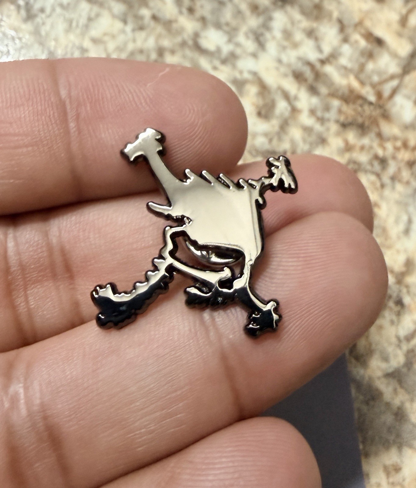 Oakley Skull Logo Metal Pin Glossy Black Enamel, Free Decal w/ Purchase