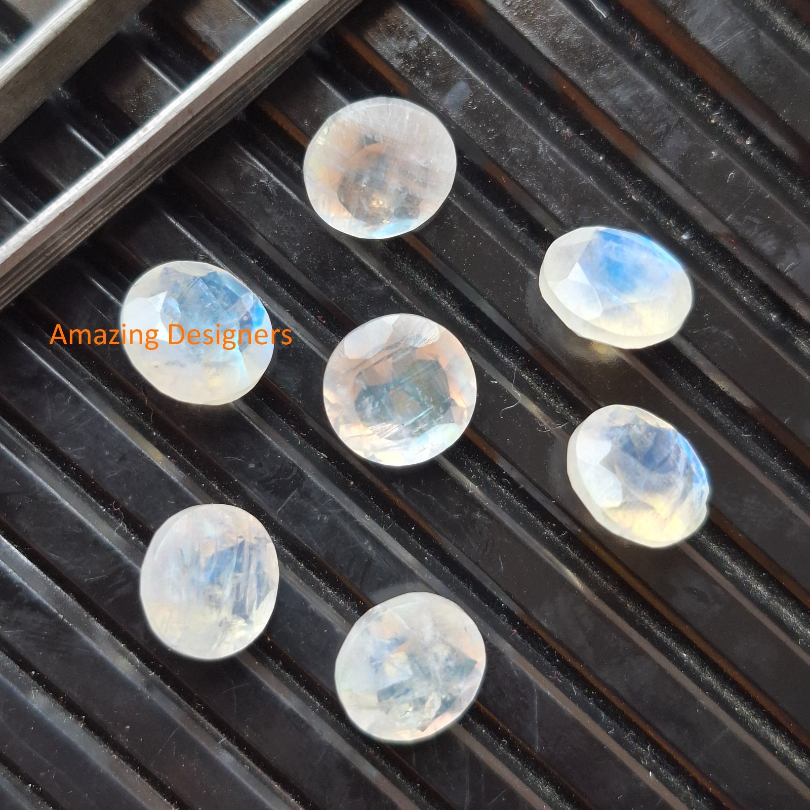 Natural Rainbow Moonstone Round Faceted Cut 3mm to 15mm Loose Gemstone
