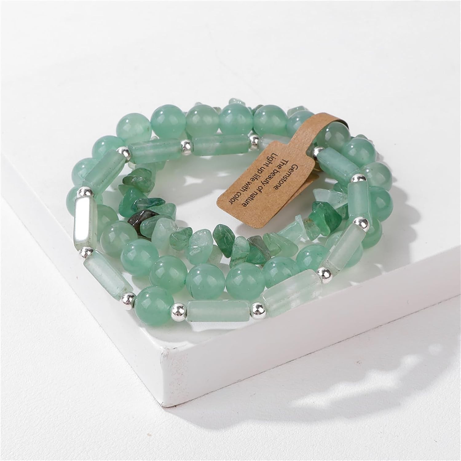 Stunning 3Pcs Natural Jade Bracelets for Women – 8mm Crystal Beaded Elegance