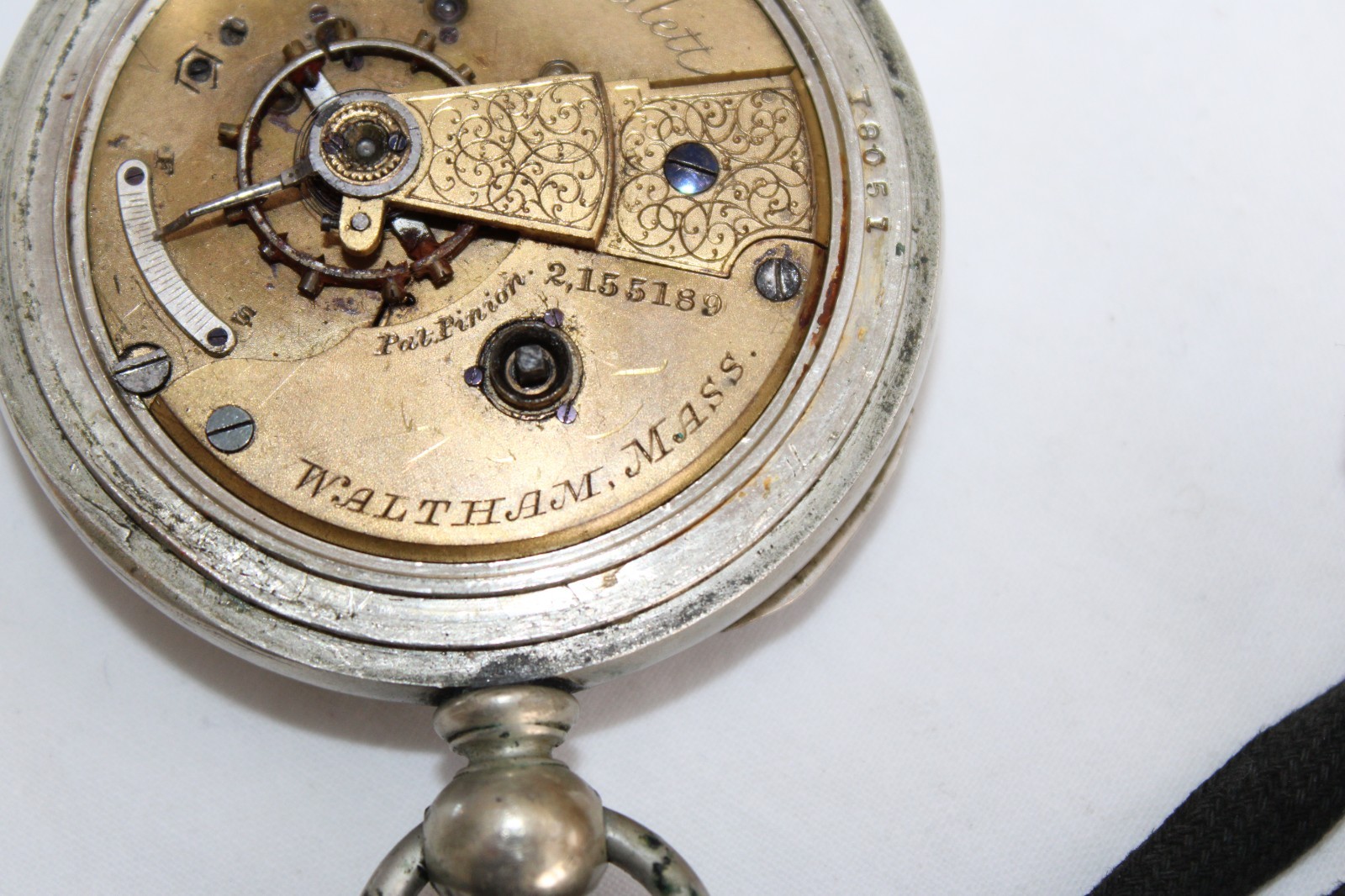 Waltham P.S Bartlett Silveroid Antique Pocket Watch Model 1877 Serial 2155189