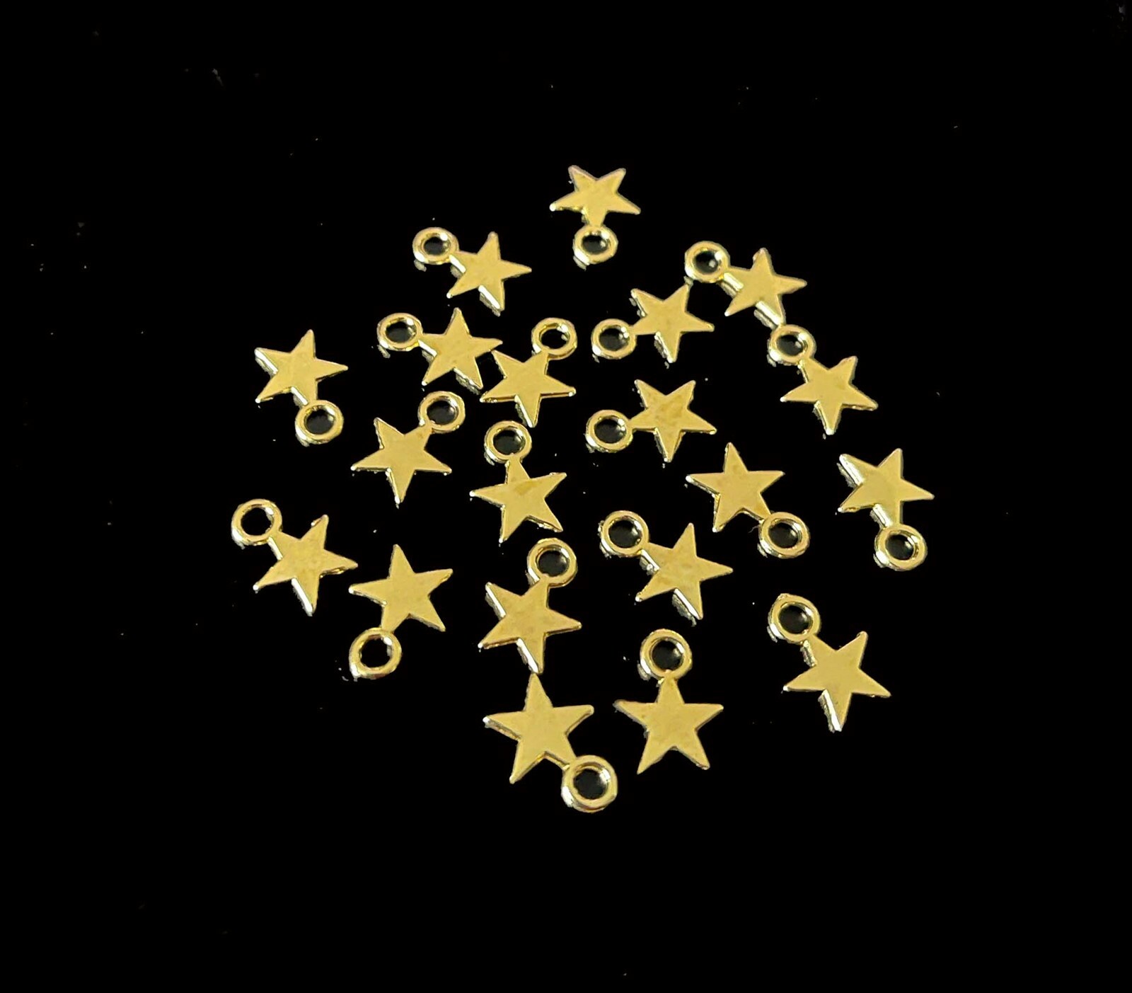 20 Star Charms Gold Plated Pewter Alloy 8x11mm