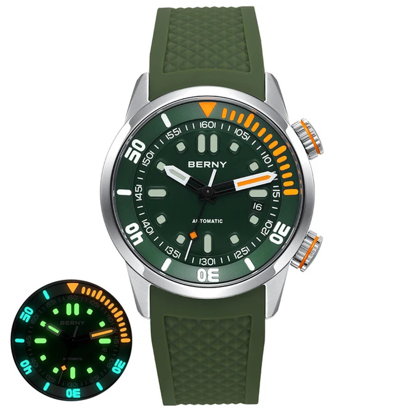 “Super Luminous 20Bar Diver Men’s Mechanical Watch: Sapphire Crystal, Automatic