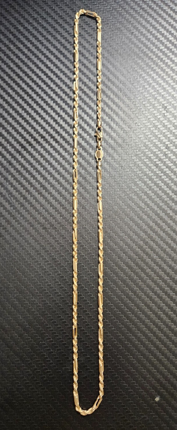 14k Milano Figarope Chain Yellow Gold 3mm Wide 19 grams 22 inch long