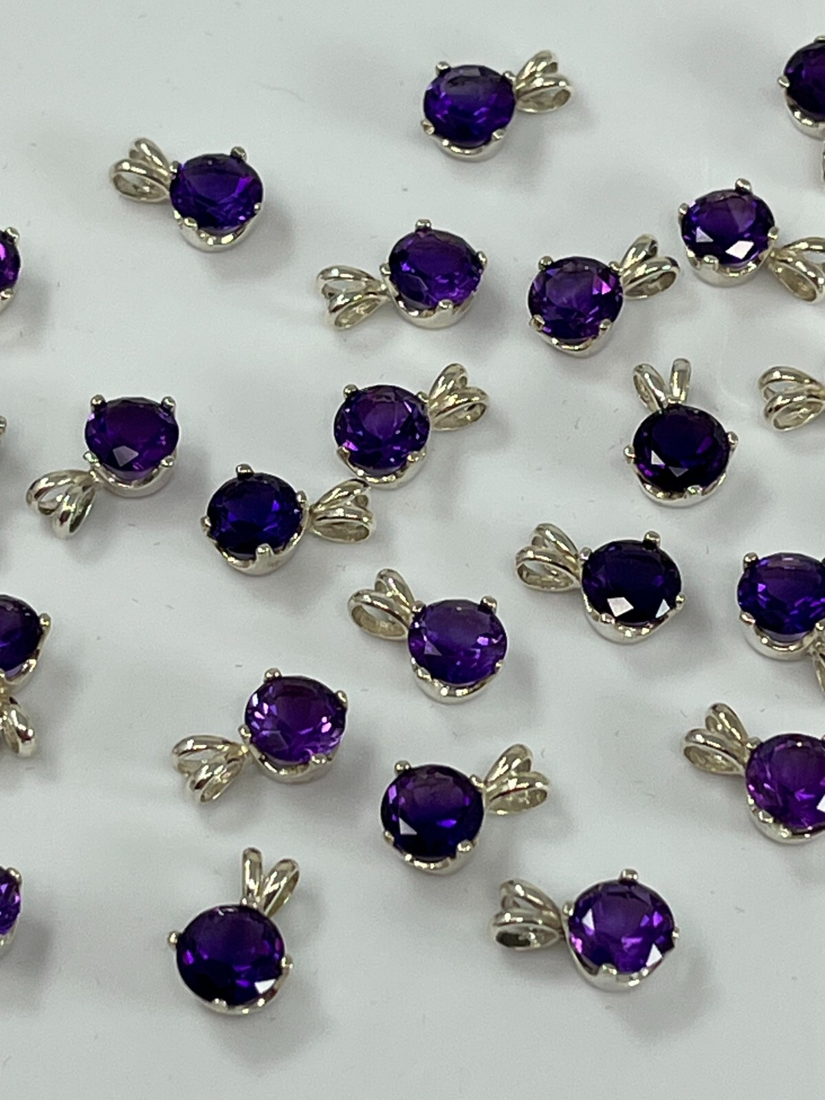 925 Nickle Free Argentium Silver Deep Purple Amethyst Pendant