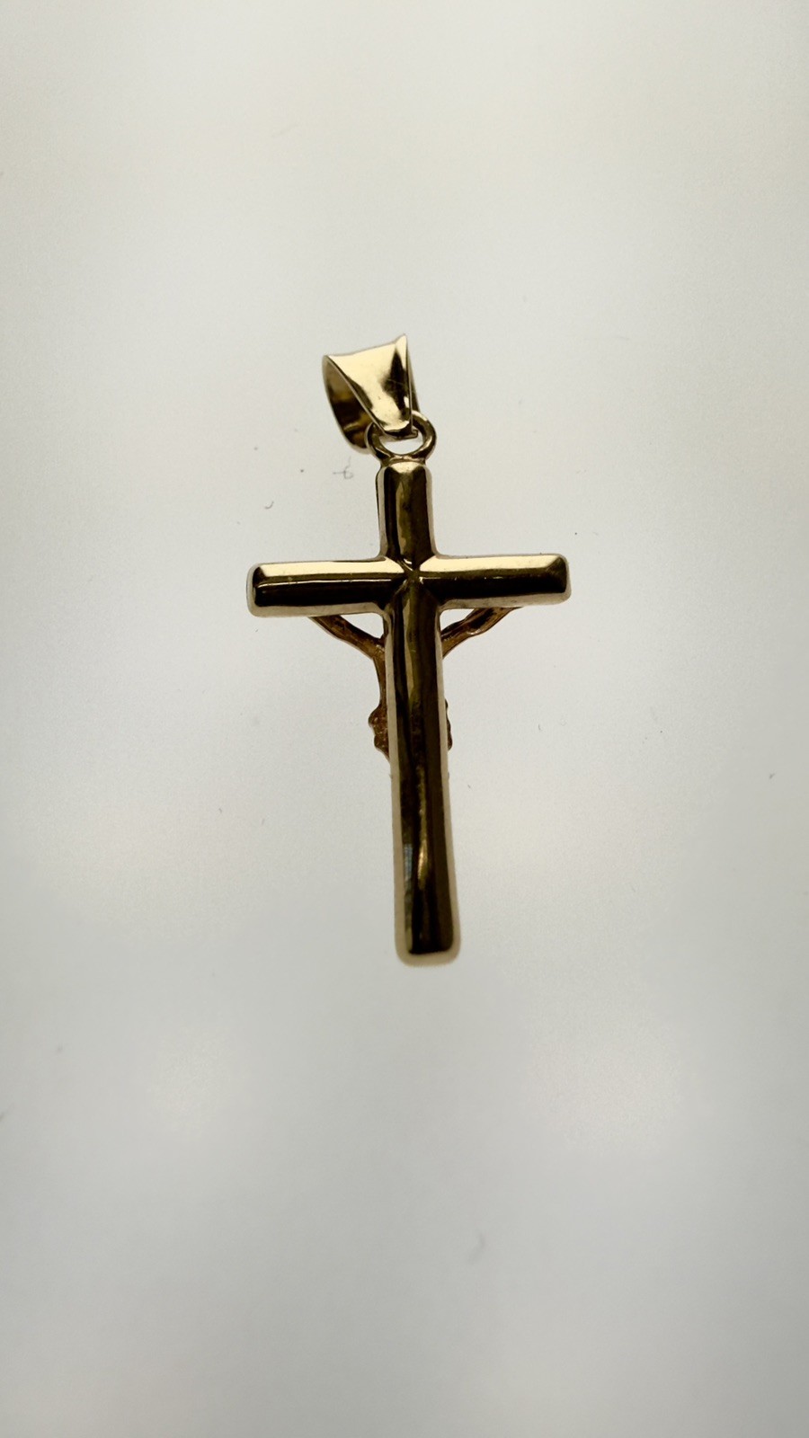 10k gold Pendant Jesus on Cross Tube Jesucristo en la cruz￼Oro 10K