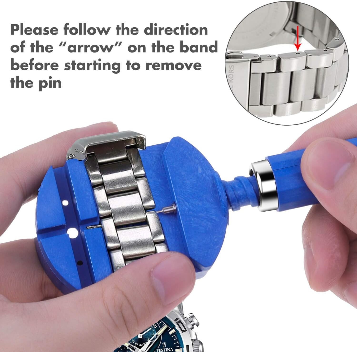 Watch Link Removal Tool Kit – Replacement Pins and Pin Punches for Bracelet S…