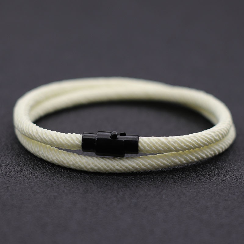 Men’s Rope Bracelet Double Layer Simple Style Thread Fabric Casual Accessory