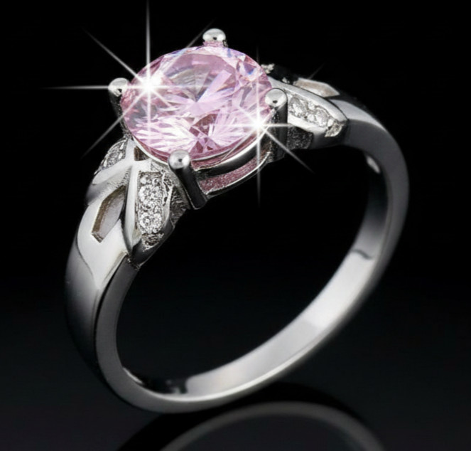 RARE 5.00 Ct Certified Round Shape Natural Pink Diamond Ring White Gold Finish