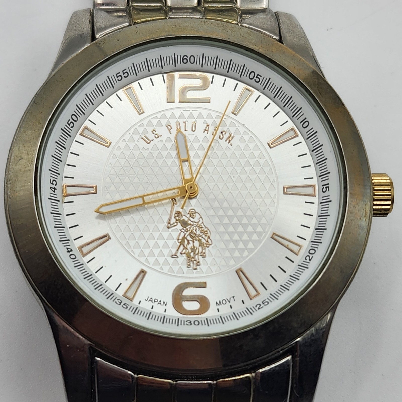 U.S. Polo Assn. USC2061 Silver Tone Quartz Analog Men’s Watch Sz. 7 1/2″