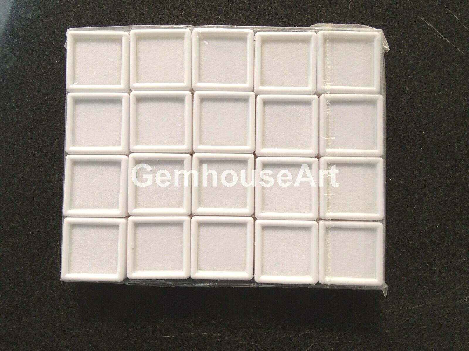 20 Pcs 3 x 3 Cm White Gem Display plastic box Storage for Gems