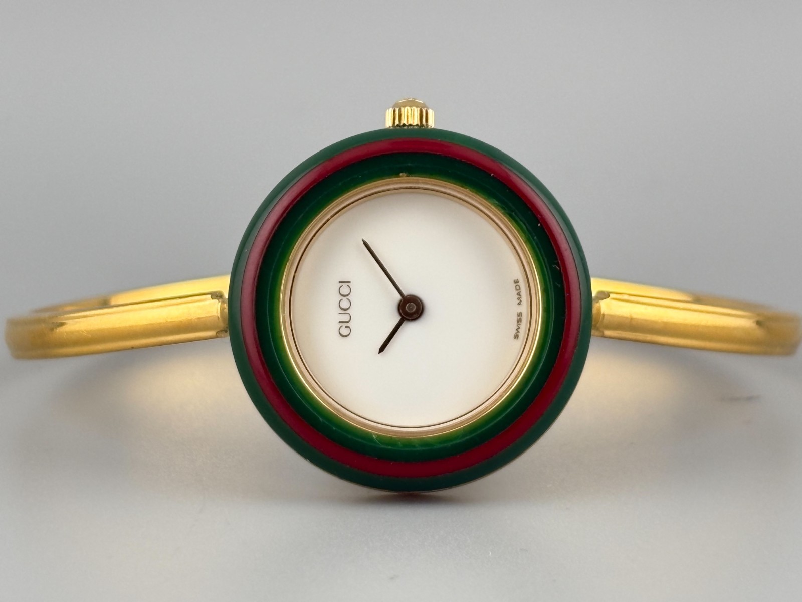 Gucci Change Bezel 11/12.2 Watch 12 Colors Box White Gold [Very Good]