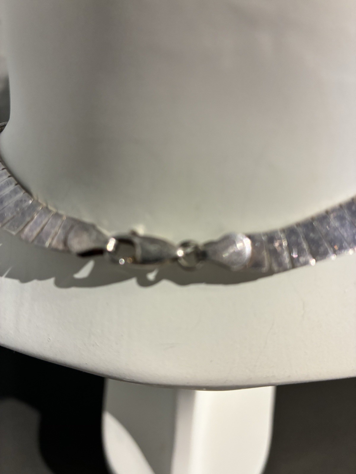 VINTAGE 925 STERLING SILVER CLEOPATRA FRINGE COLLAR NECKLACE ITALY 16” 40g