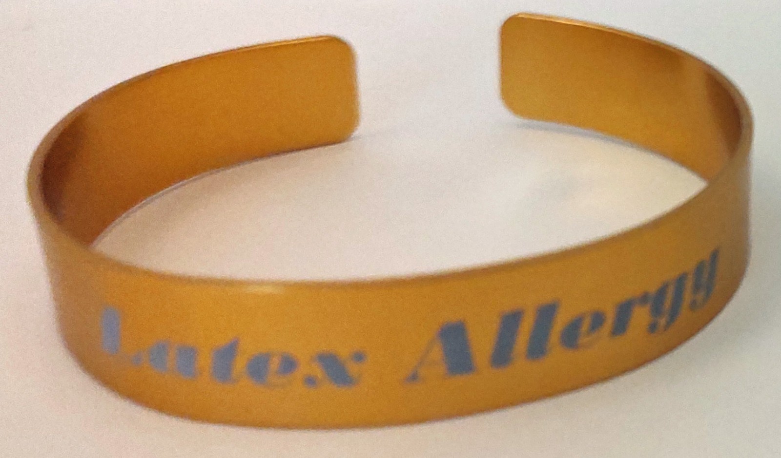 Medical Latex Allergy Anodized Aluminum 1/2″ x 7″ Gold Bracelet