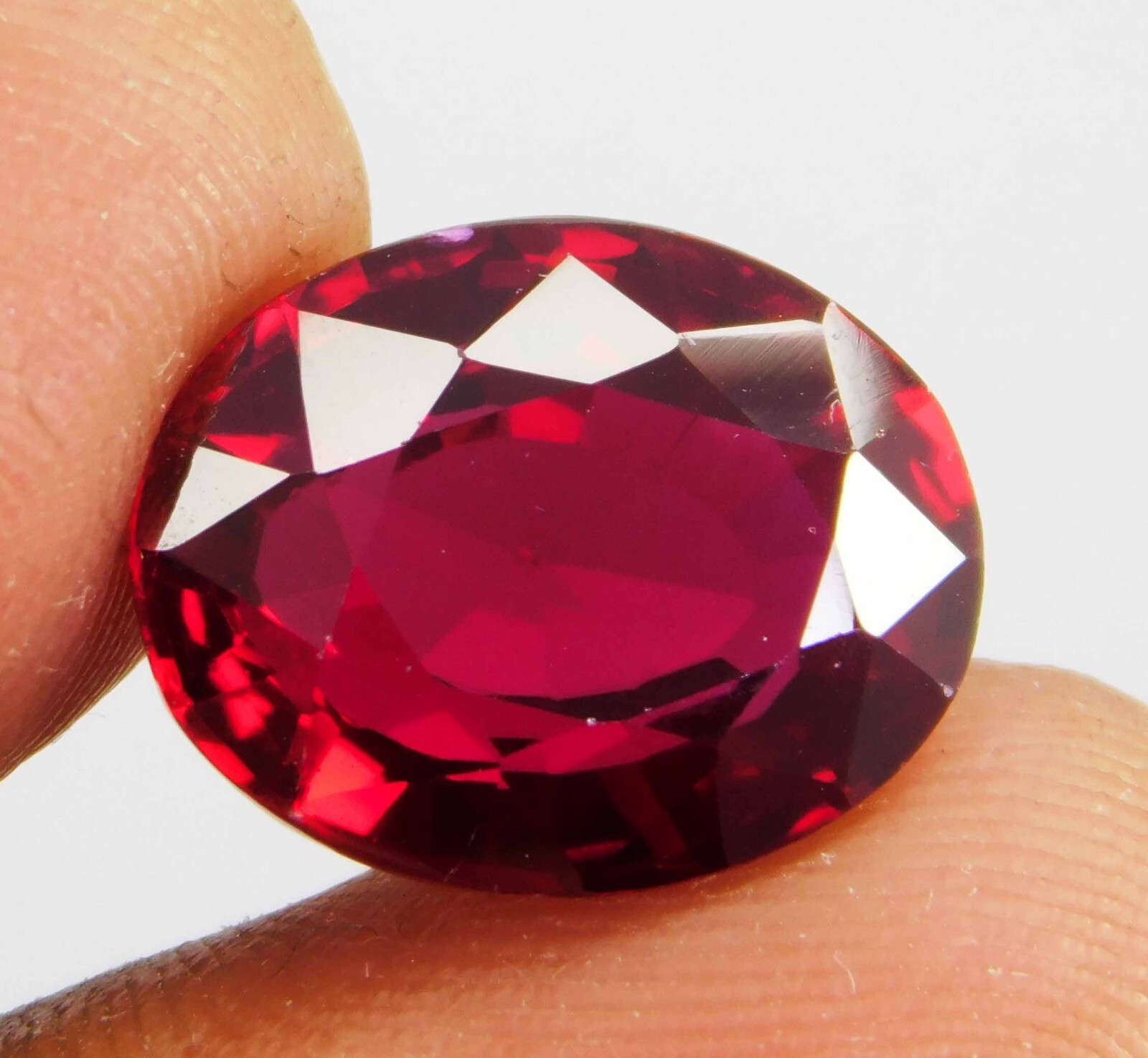 Certified 12.35 Ct Natural BURMA Red Ruby Unheated Oval Cut Loose Gemstone