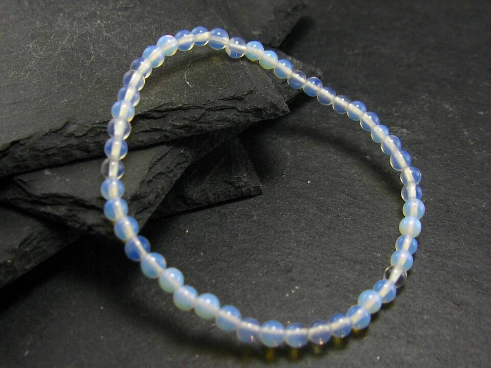 Opalite Genuine Bracelet ~ 7.5 Inches ~ 4mm Round Beads