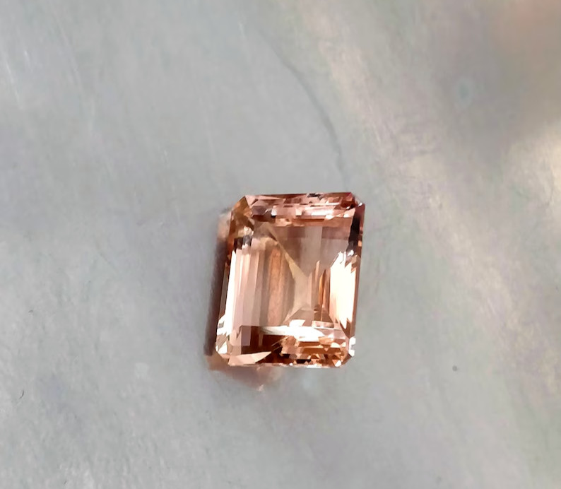 Natural Light Pink Morganite Emerald Cut Size 5-6Ct EGL Certified Loose Gemstone
