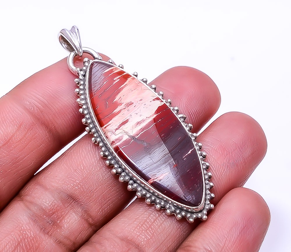 Snake Skin Jasper -Australia 925 Sterling Silver Pendant 2.11″ P30 Gift for her
