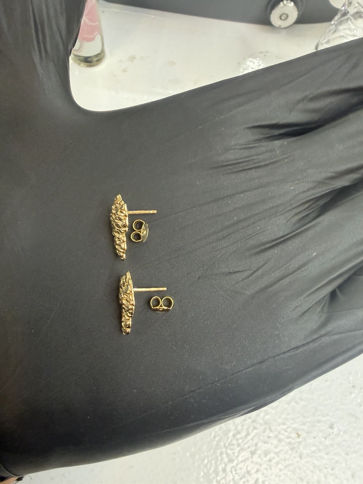 925 Yellow Silver Nugget Earrings