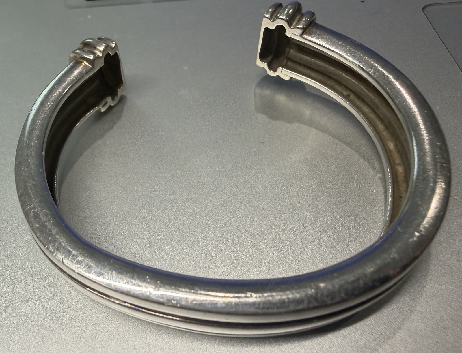 Tiffany & Co. Sterling Silver 1995 Atlas Groove Cuff Bracelet 46.5 Heavy Grams