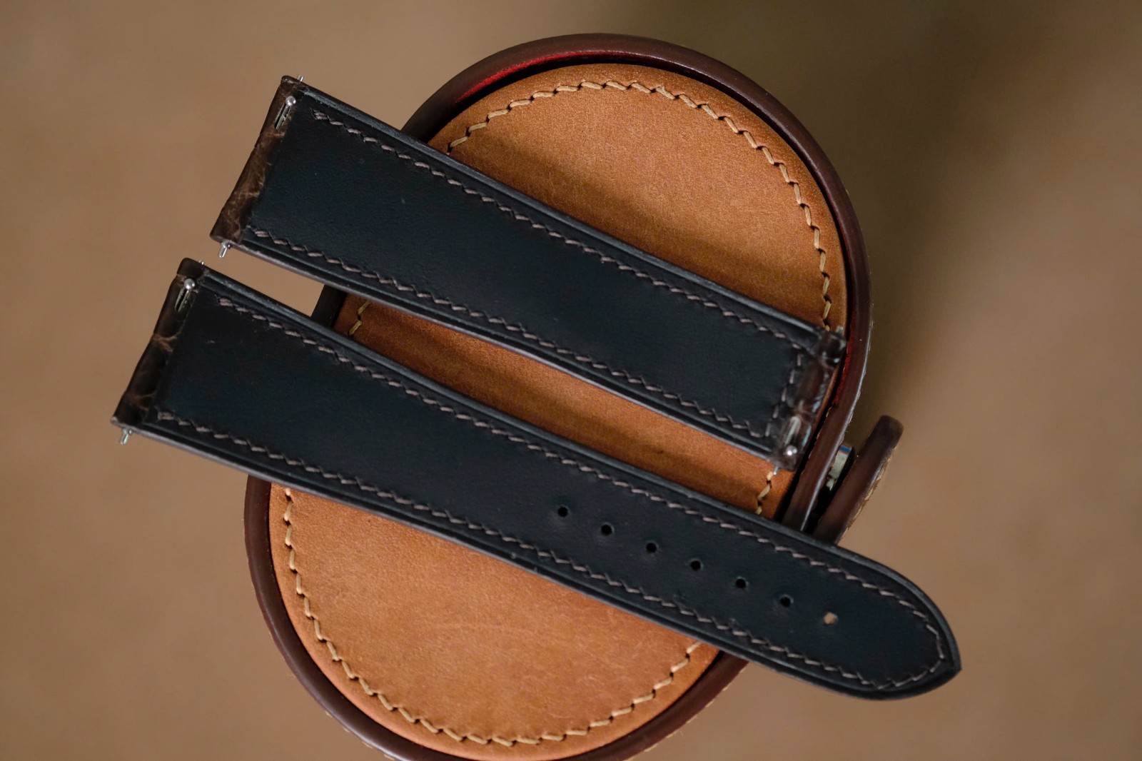 Handmade dark brown strap watch band size 23/18 Custom size & length