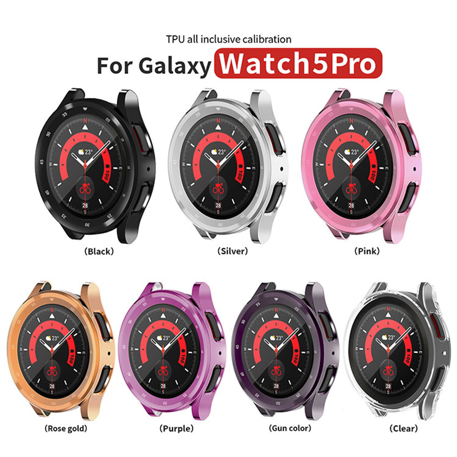 TPU Watch Case with Scale +Screen Protector For Samsung Watch5 Pro 45mm