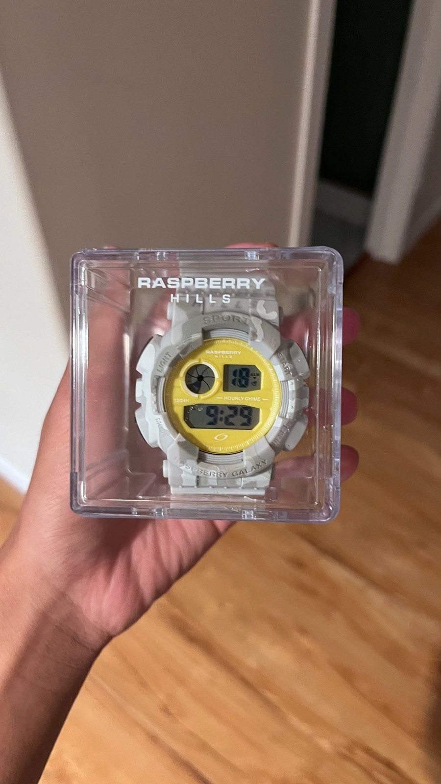 The GV Gallery GV Shock ‘Raspberry Hills’ White Snow Camo Digital Sports Watch
