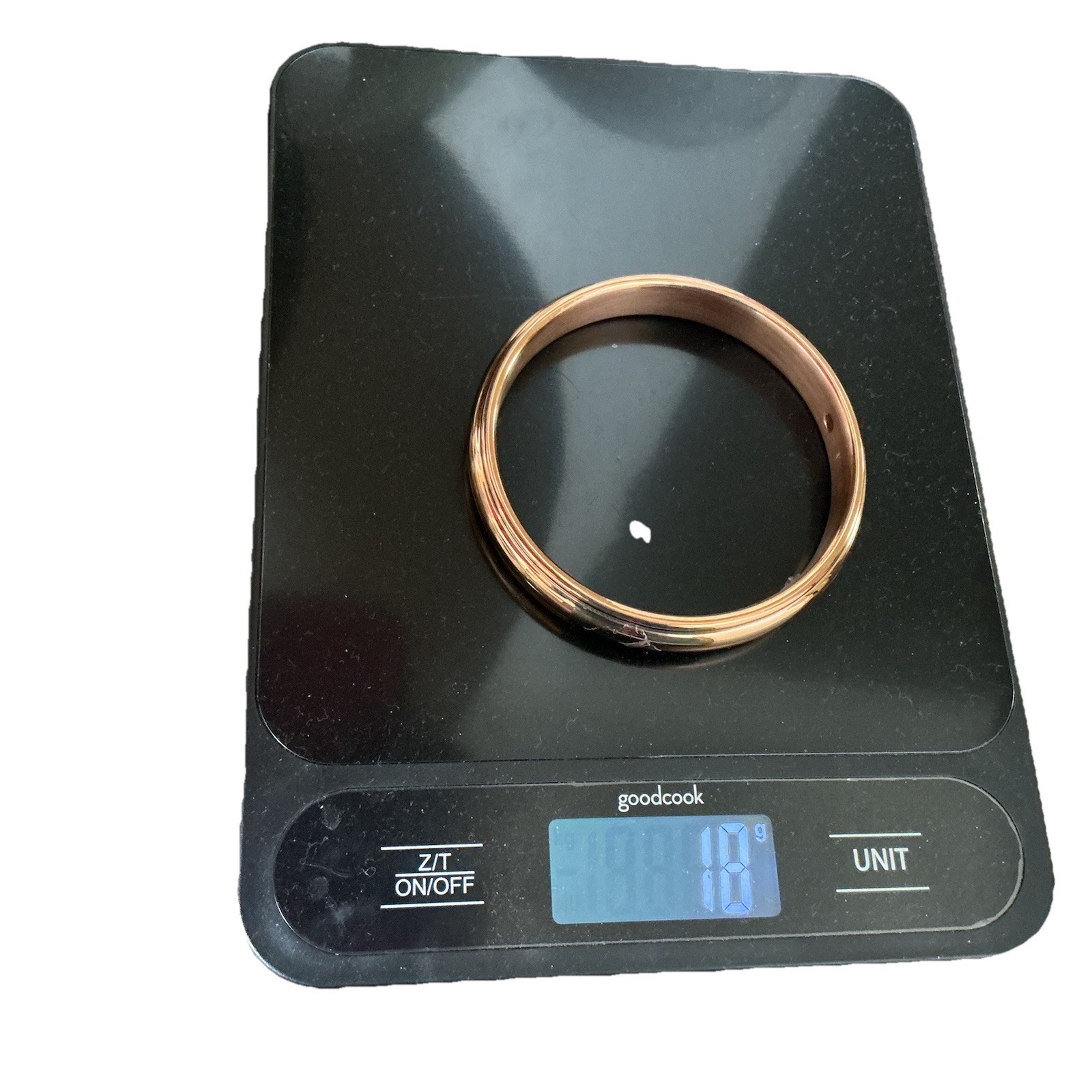 14K Rose Gold Resin Core Bangle Bracelet Vintage Milor Italy 18g Minimalist