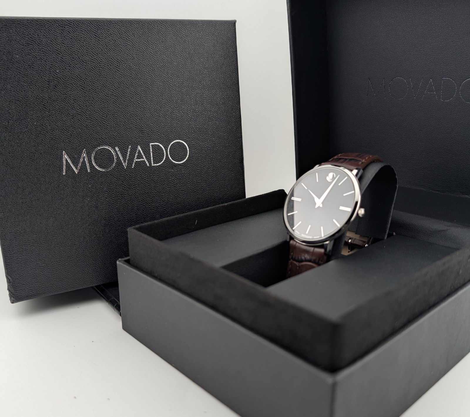Movado Men’s Ultra-Slim Modern 47 Stainless Steel W/Blk Dial #65.1.14.1395