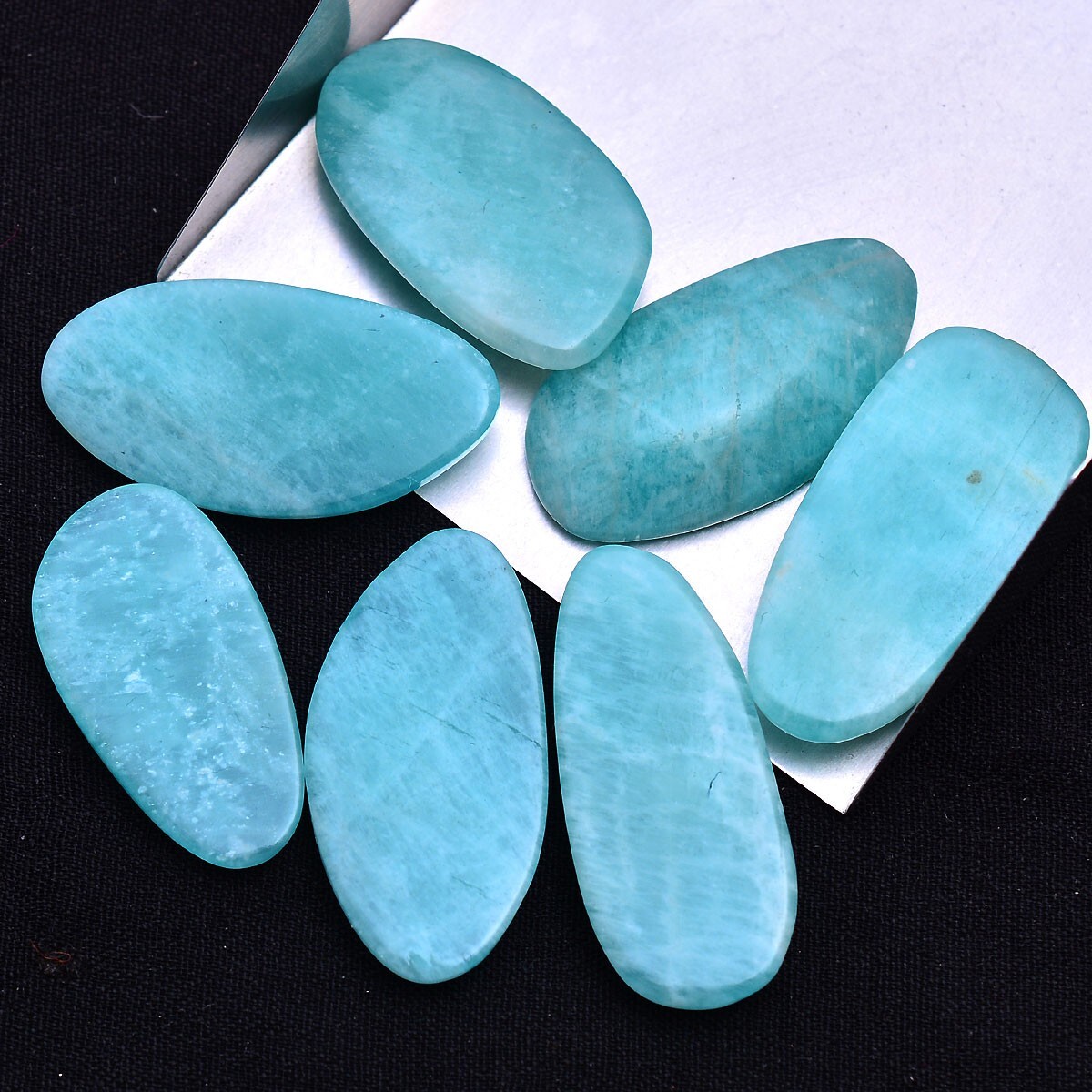 7 Pcs Natural Amazonite Untreated 25mm-29mm Cabochon Loose Gemstones Wholesale