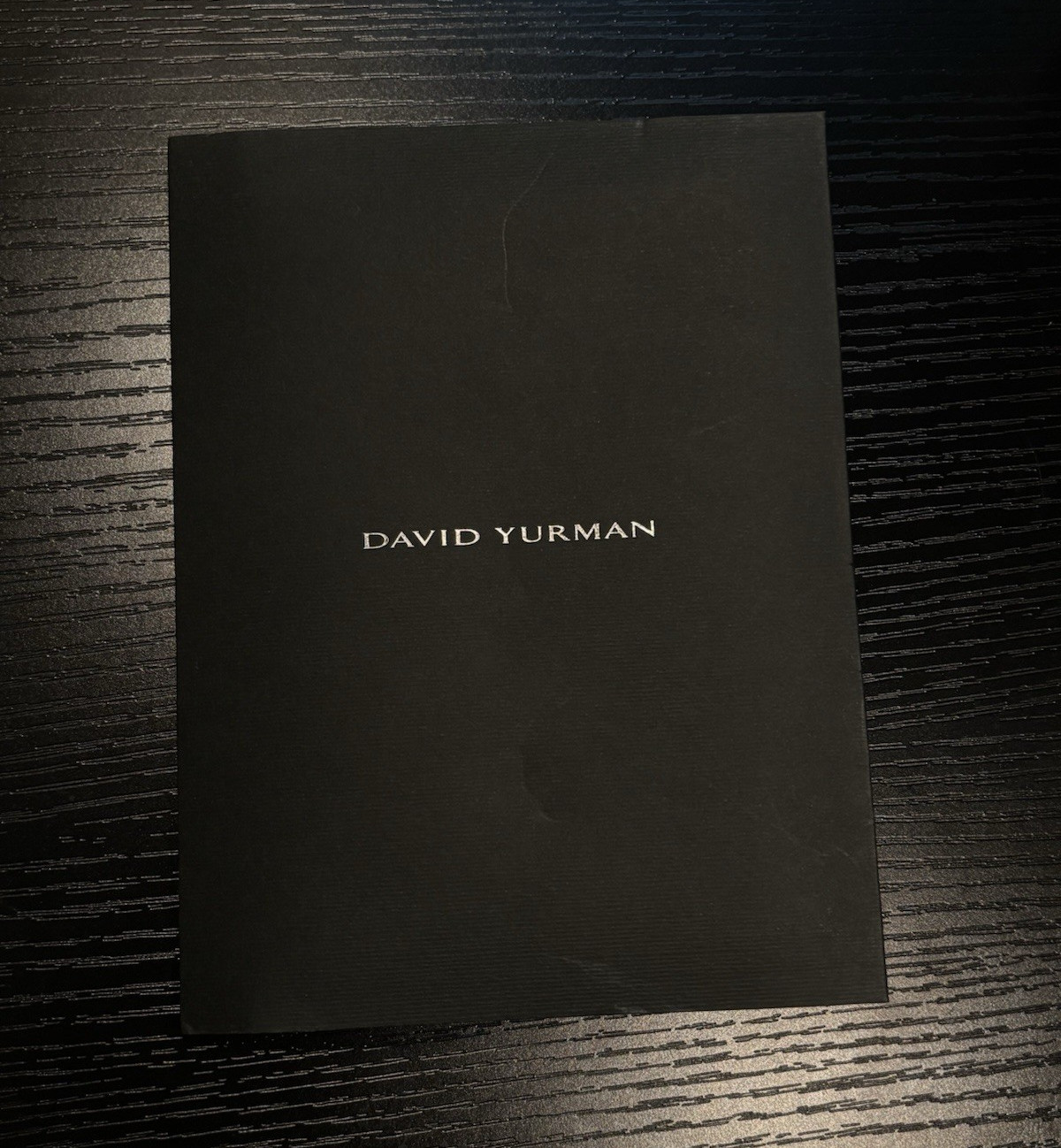 David Yurman Fabric Jewelry Pouch with Black Folder & Insert Card Gray/Black