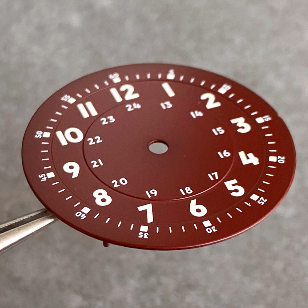 Brownish Red Field Watch Dial 29mm Luminous Marks Fit NH35 NH36 NH38 ETA 2824 PT