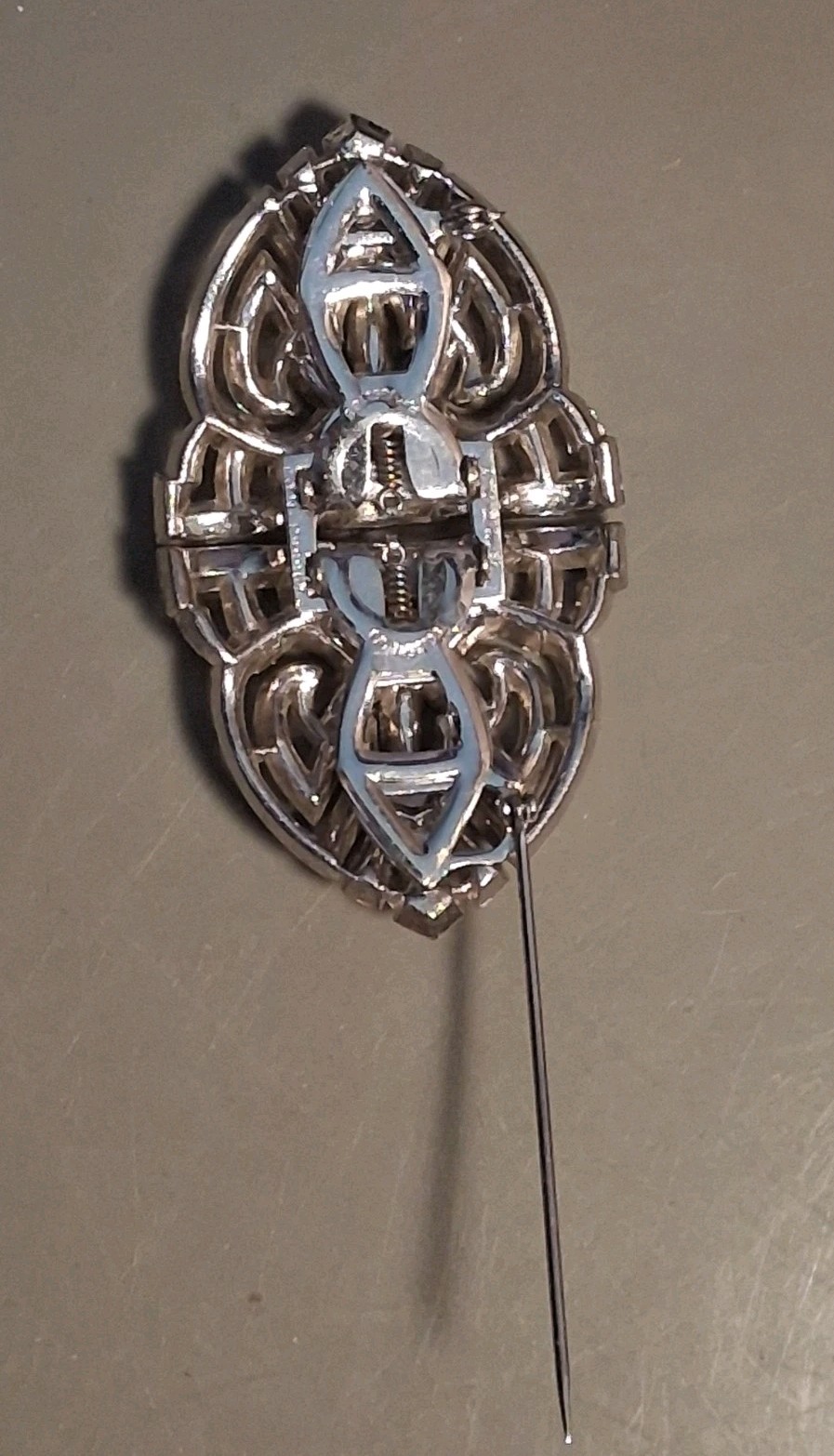 CORO DUETTE Brooch Dress Clip Set Rhinestone Art Deco 1930s RARE VERSION Signed
