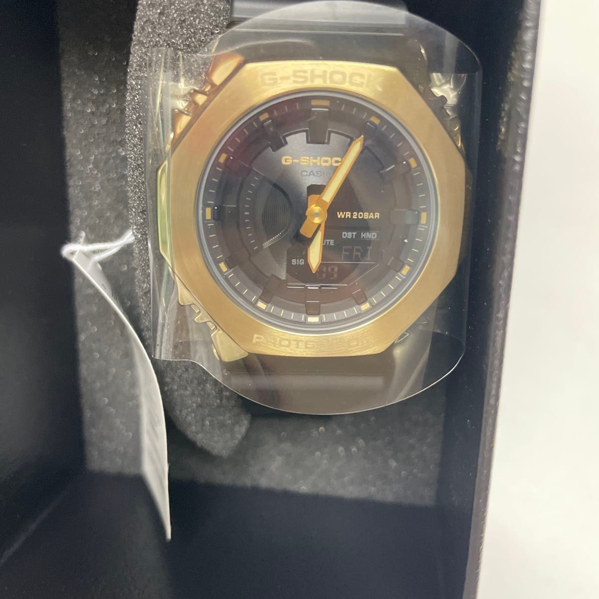 CASIO G SHOCK compact size metal covered series black x gold model