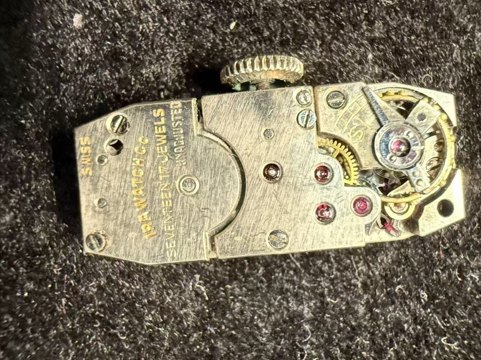 Vintage IRA WATCH CO Swiss 17 Jewels Ladies Manual Watch Movement For Parts