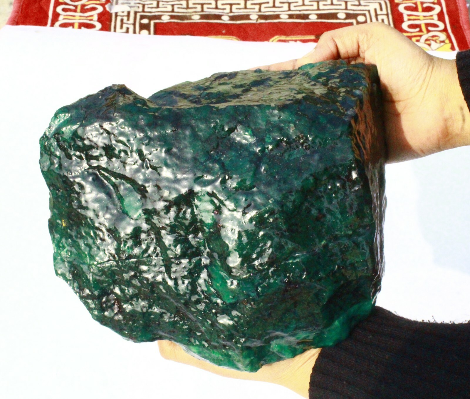 DYED 5000Ct Certified Green Emerald Raw Rough Big Size Dyed Gems