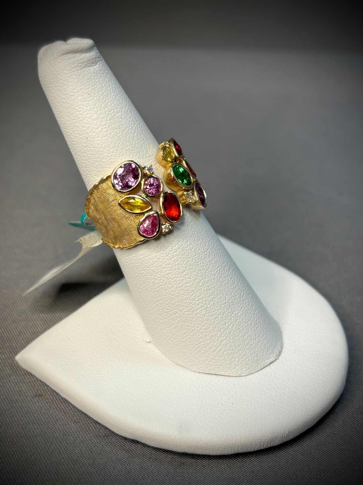 Effy 14K Rose Gold Morganite Diamond Ring 1.15CT Morganite .38CTW Diamond SIZE 7