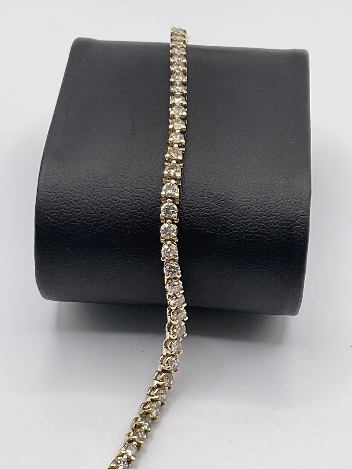 Certified Tennis Bracelet 5Ct Round Cut HI/SI-I2 Natural Diamond 14K Yellow Gold